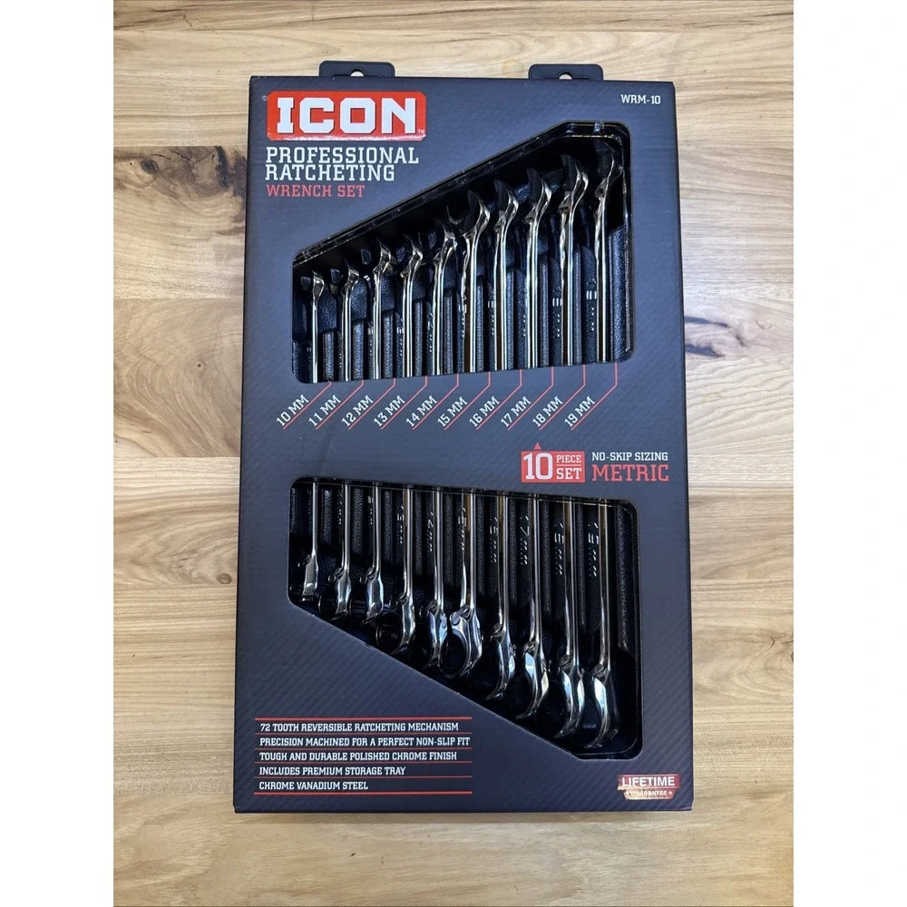 Icon Tools Ratcheting Wrench Set Bundle Of 3 - Professional, Flex Head, Stubby